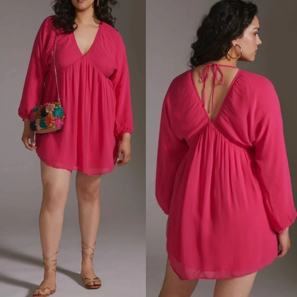 Anthropologie Let Me Be Forever That Girl Mini Dress Pink Sz XXS - Picture 1 of 7